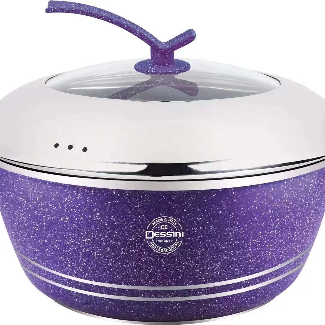 Hot Selling Luxury Aluminum Pots with Stainless Steel Lid Panelas Cookware Set Casserole 40cm Huge Pot Cookware Set Soup Pot