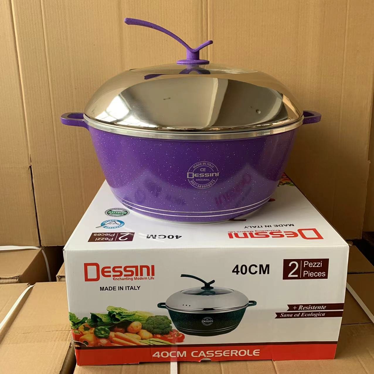 Hot Selling Luxury Aluminum Pots with Stainless Steel Lid Panelas Cookware Set Casserole 40cm Huge Pot Cookware Set Soup Pot