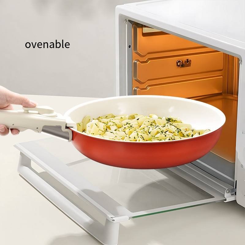 Cookware Set Nonstick Pots and Pans Set with Removable Handles Space Saving Kitchen Cooking Set Silicone Lids