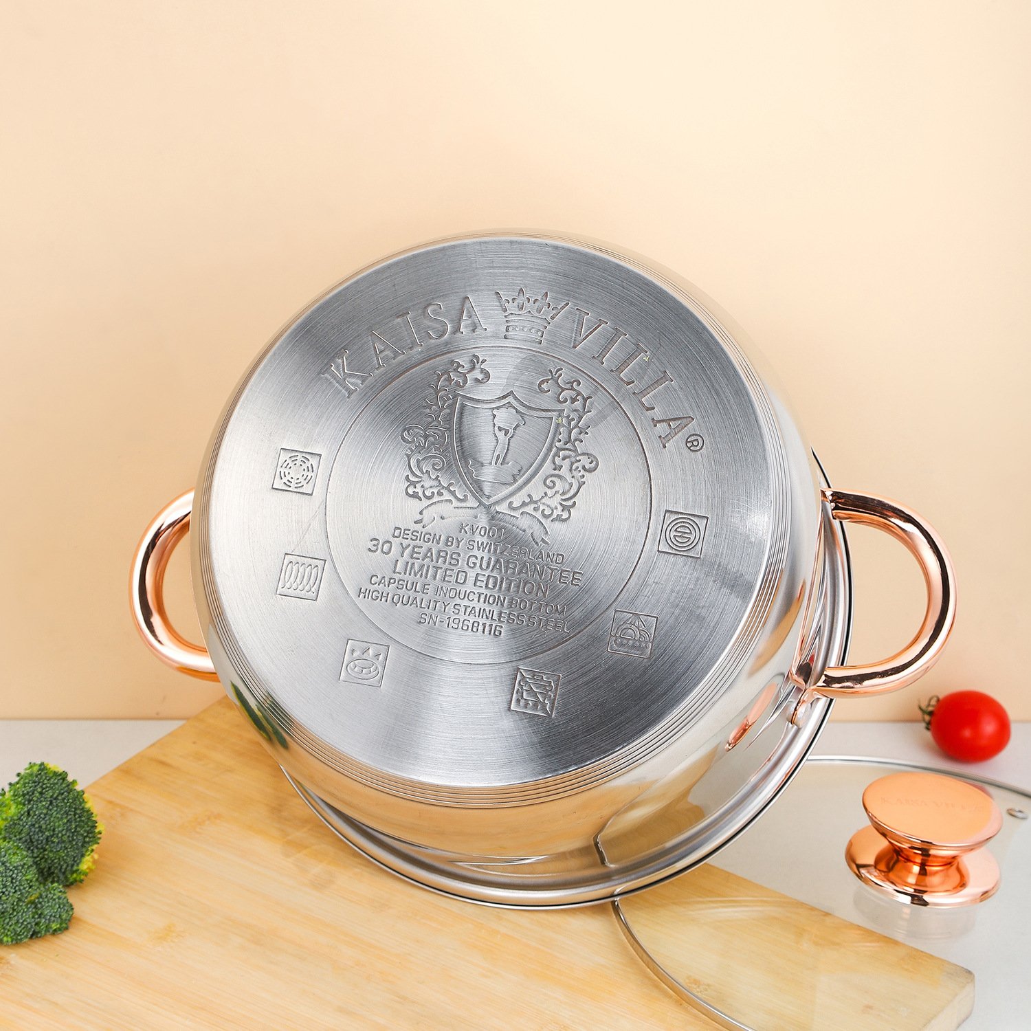 Wholesale 430 stainless steel double bottom cooking high stock pot warmer range set soup and stock pot with lid