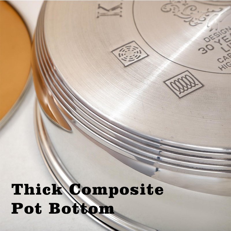New Product Explosion Gold 12 Pcs Non Stick Stainless Steel Cookware Sets Pots And Pans Cooking Pot Set