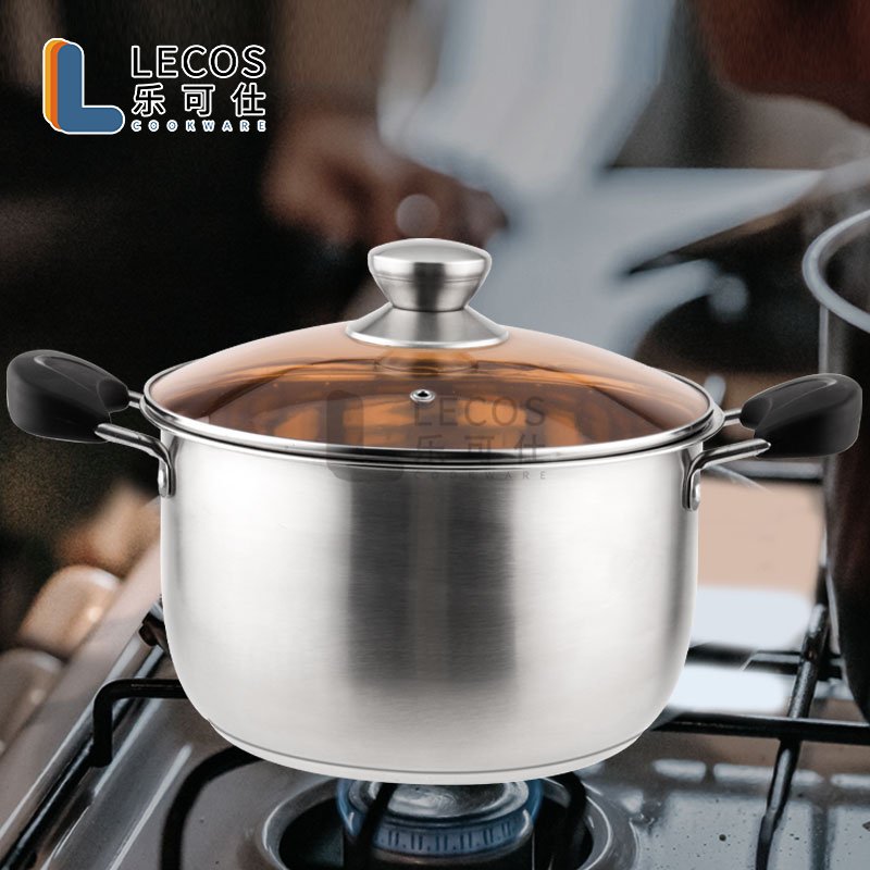 Stainless Steel Material Casserole with Glass Lid Soup Pot Stock Pot Cooking Pot Cookware Set