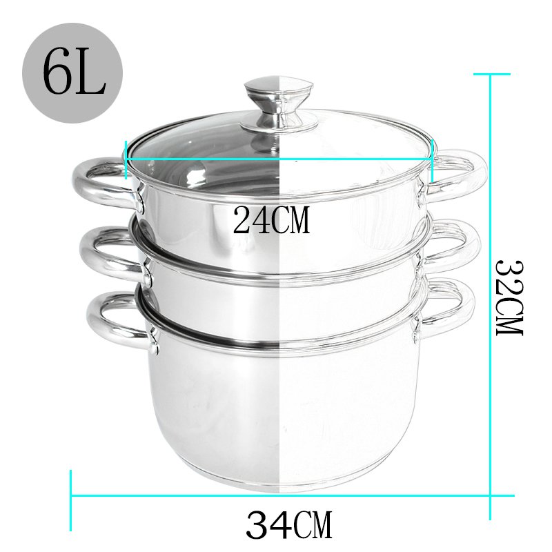 Minimalist style 304 stainless steel multifunctional cooking pot Kitchen Cooking Pot Steamer Stainless Steel Cookware Set