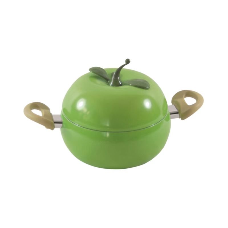 Factory Hot selling Stainless Steel Soup Pot 20CM Cookware Sets Home Use fruit shape Multifunction double ear Cooking Pot Sets