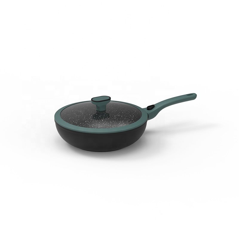 Marble coating cookware set detachable handle kukar set forged aluminum