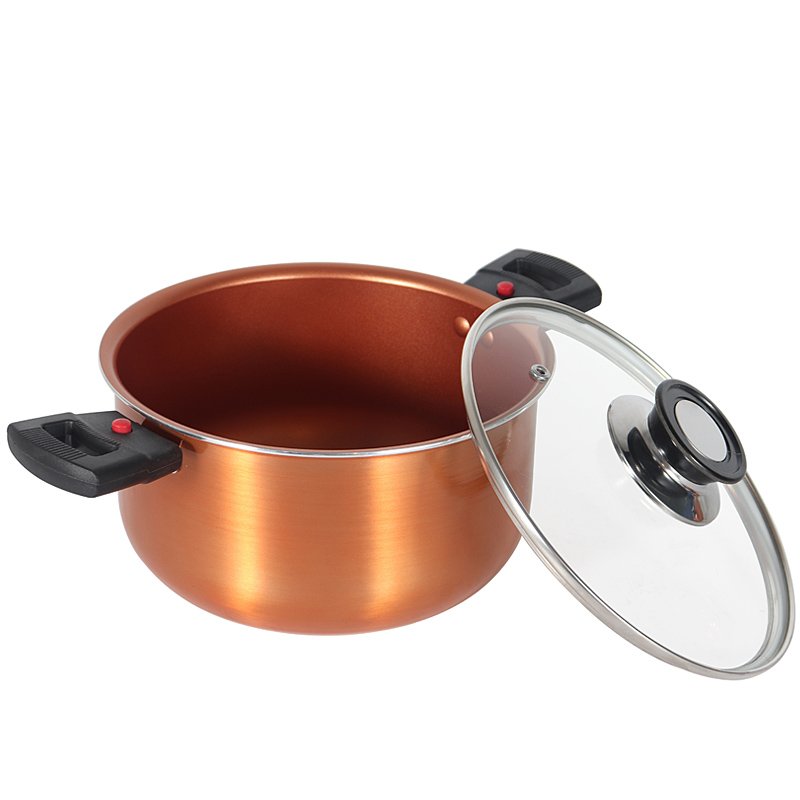 Eco friendly non stick ceramic coating kitchen cooking pots and pans aluminum cookware set with remove handle