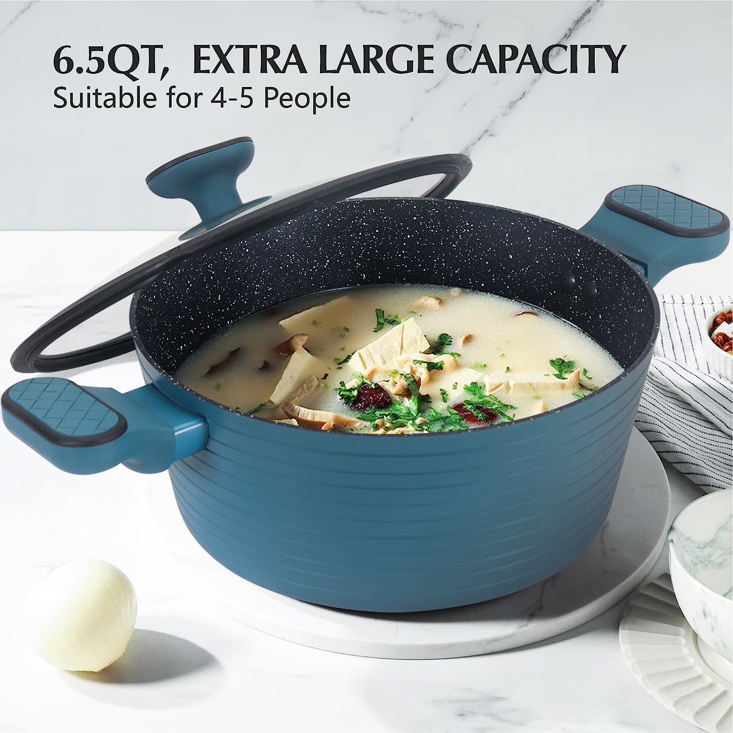 Pots and Pans Set Nonstick-Induction Kitchen Cookware Sets 12 Pcs Non Stick Cooking Set w/Frying Pans & Saucepans