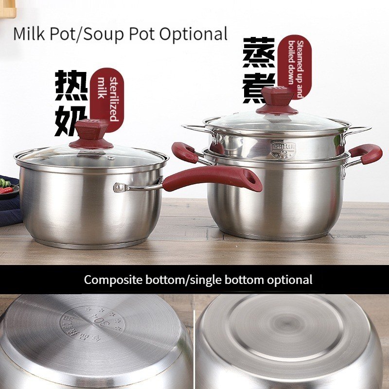 Wholesale Multifunction New Arrival Cookware Set Stainless Steel Kitchen soup & stock pots With handle