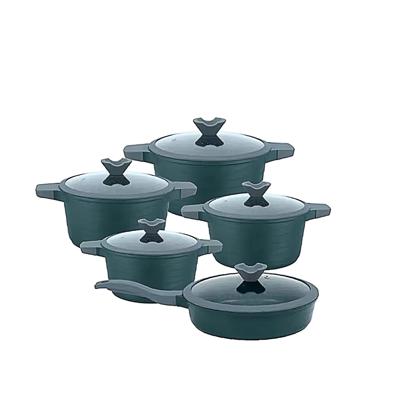 kitchen ware ceramic cooking pots sets induction base die cast casserole aluminium nonstick cookware set