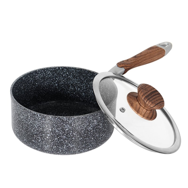 Aluminum ceramic marble Cooking Pot Cookware Set Pots Set Cookware Set Cooking with wooden handle