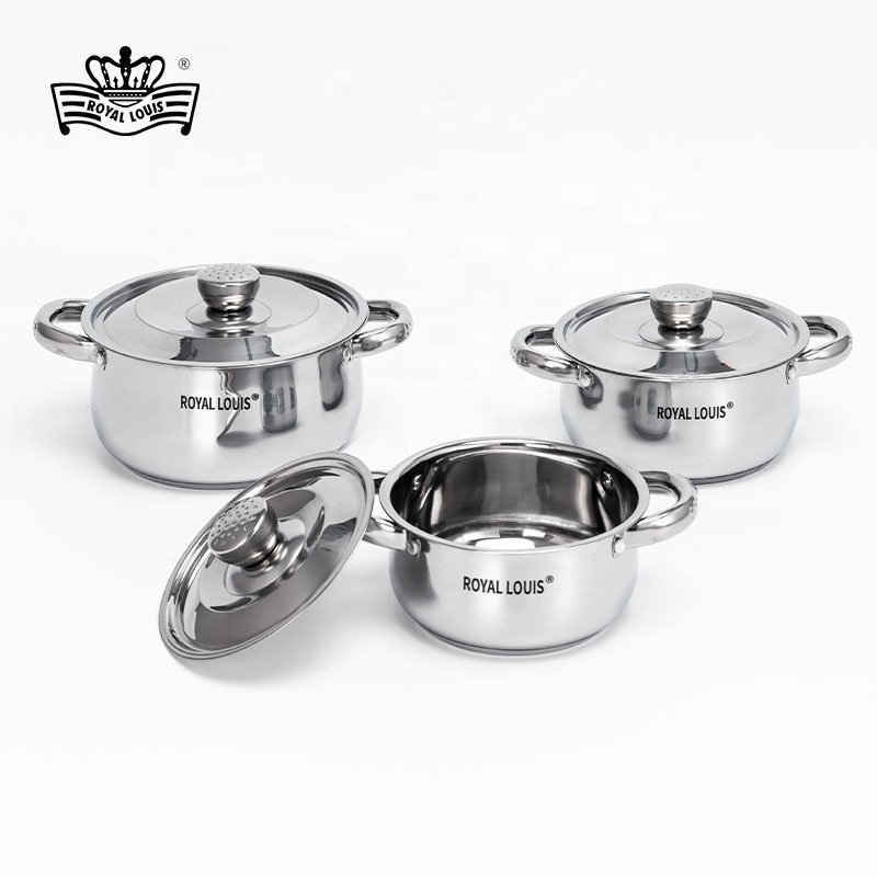 Royal Louis 6pcs 14/16/18cm kitchen items pot set cookware set cooking stainless steel cookware sets kitchenware soup stock pots