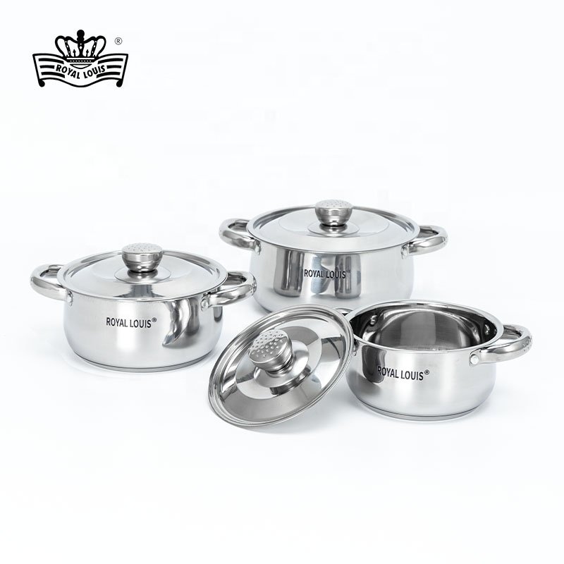 Royal Louis 6pcs 14/16/18cm kitchen items pot set cookware set cooking stainless steel cookware sets kitchenware soup stock pots