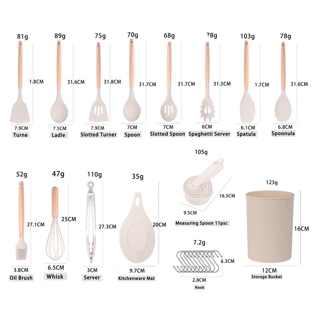 2023 Luxury 33pcs Kitchen Accessories Camping Cookware Sets Camping Cooking Tool Premium Silicone Kitchen Utensils Set