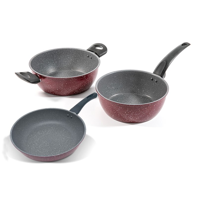 hot selling 7-pieces space saving easily removable Oven safe with handle removed cookware set non stick