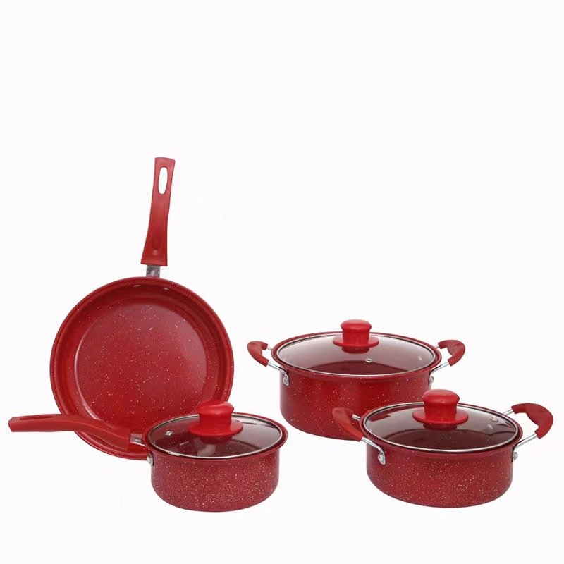Kitchen Cookware 12 Pcs copper non stick cooking utensil cook ware sets with glass lid