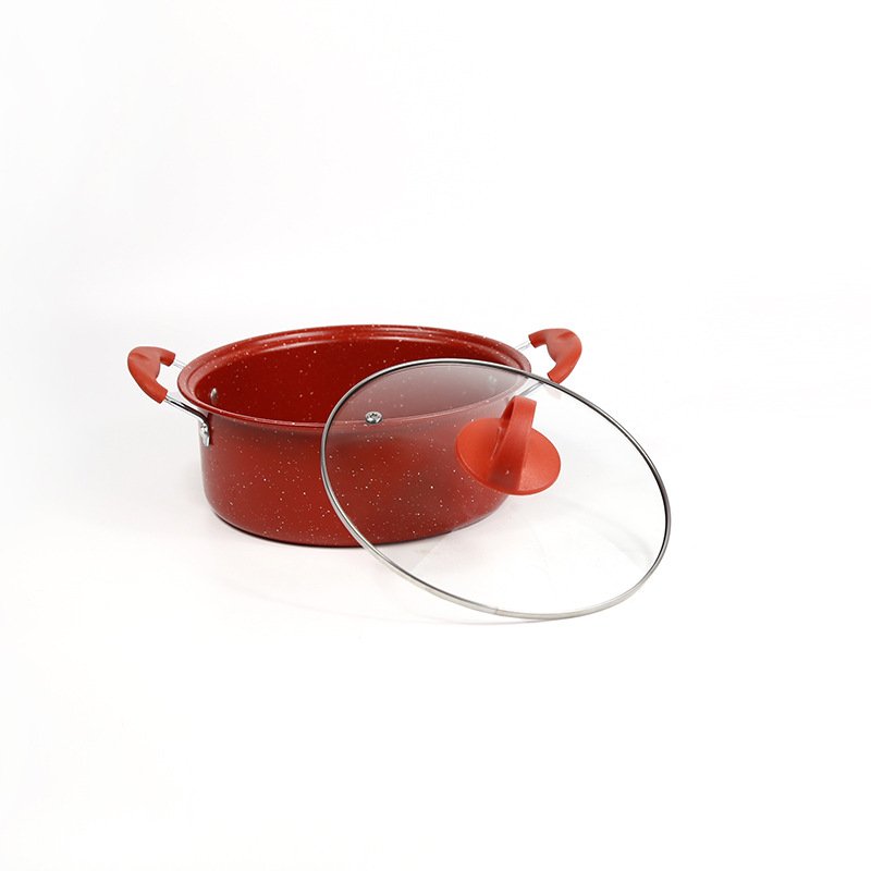 Kitchen Cookware 12 Pcs copper non stick cooking utensil cook ware sets with glass lid
