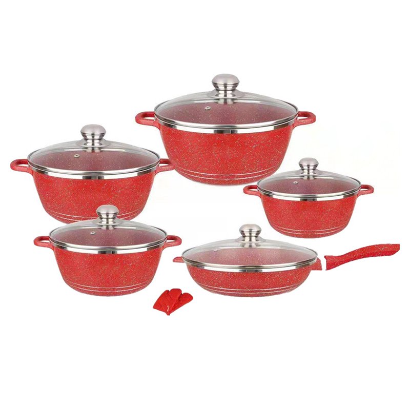Lowest Price Kitchen Cookware Set Die Casting 15 Pcs Aluminum Non Stick Cookware Sets