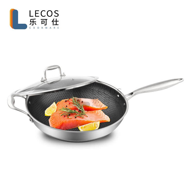 3 Ply Induction Master All Clad Stainless Steel Wok For Kitchen Cookware Nonstick Fry Pans