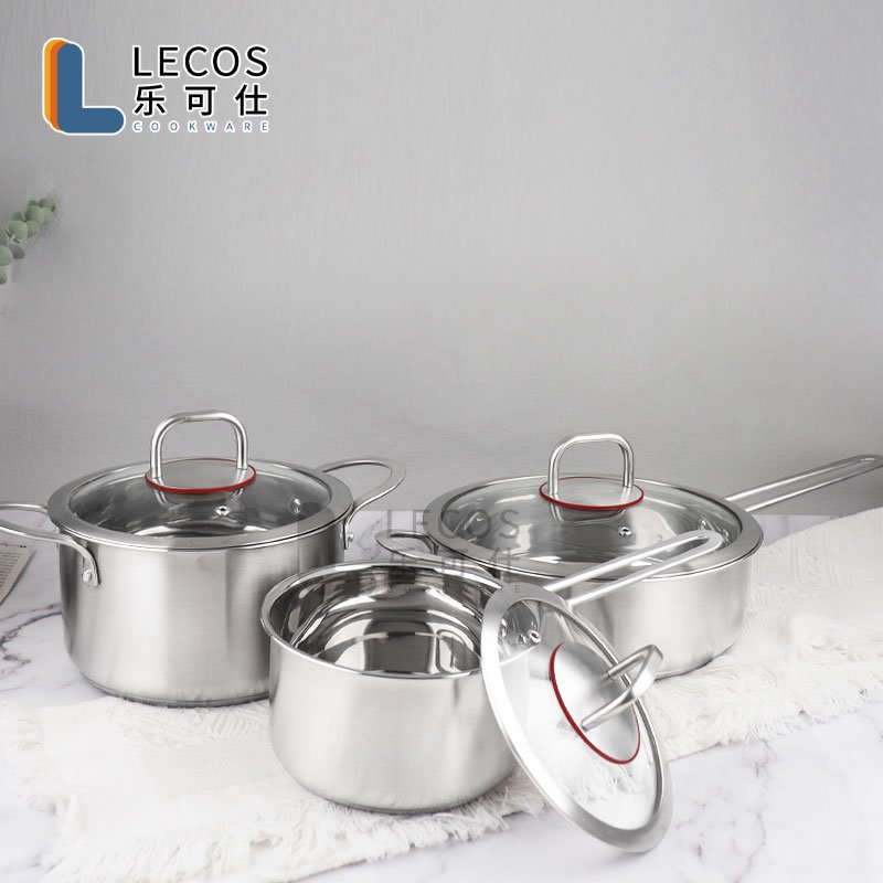 The New Listing Stainless Steel Kitchen Pot Cookware Set Cooking Durable Steel pots and pans