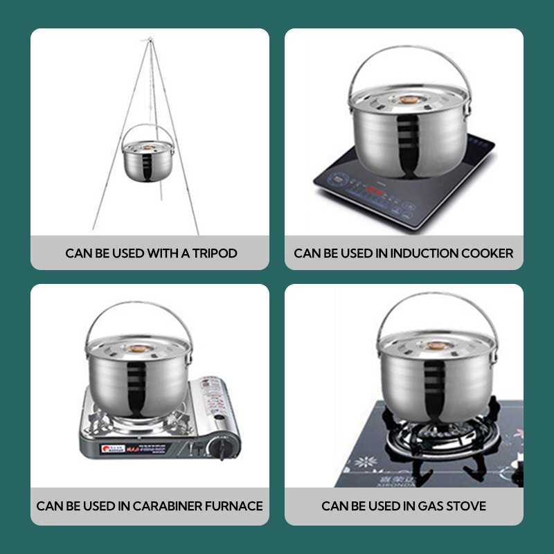 picnic outdoor camping cooking pot and pans cookware set camping kitchen pot set for outdoor