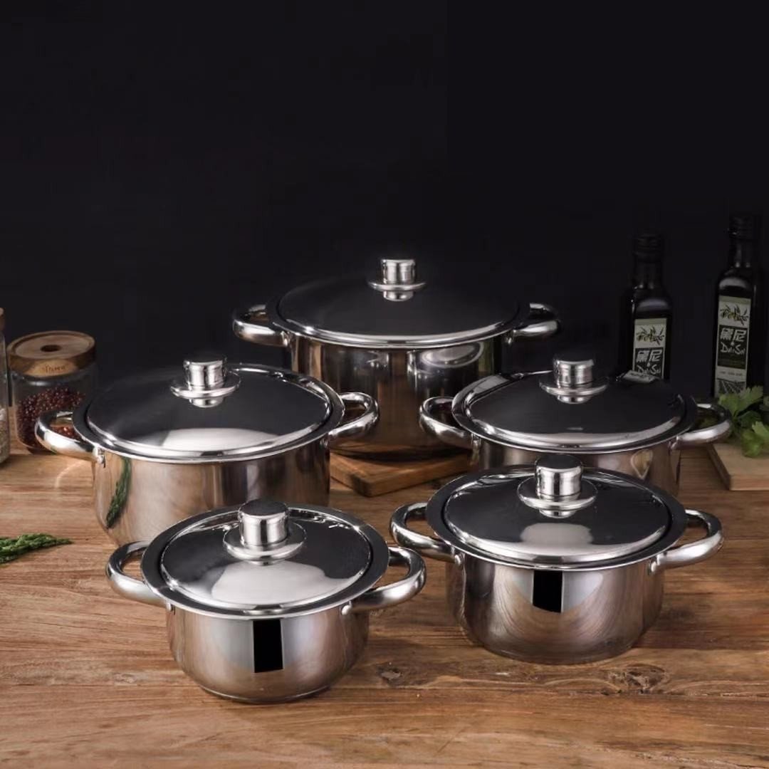 high quality 10 pcs stainless steel Cookware Set thicken stainless steel sets
