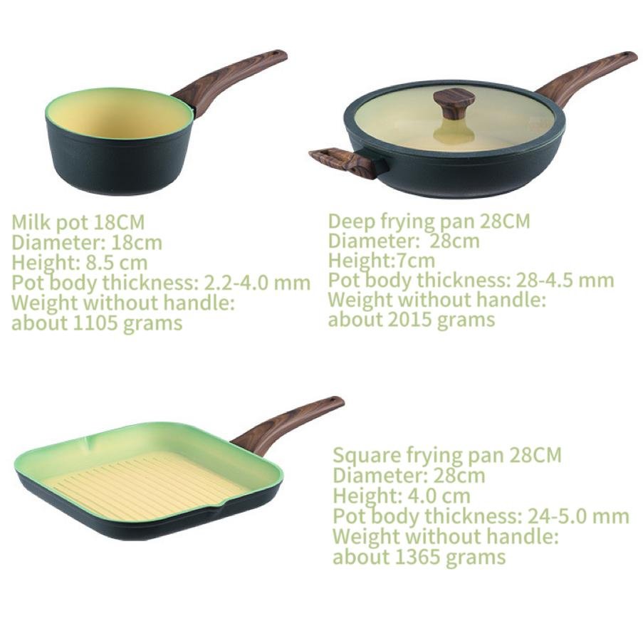 PELITA Manufacture Customized Aluminum Cookware Set 7 Piece Frying Pan With Non-stick Coating