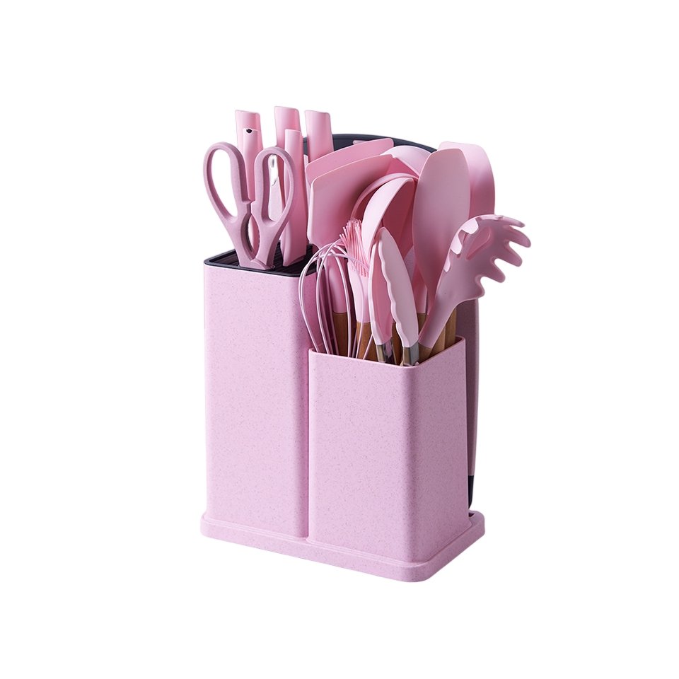 High-Quality Silicone Kitchenware Set with 19 Pieces of Durable Silicone Tools Cookware Set