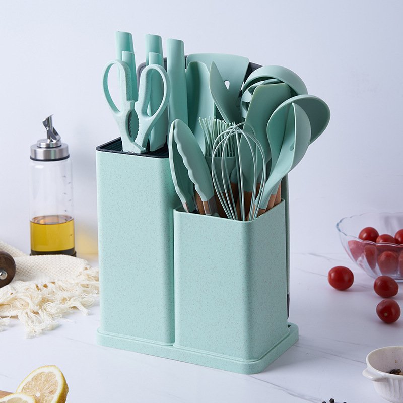 High-Quality Silicone Kitchenware Set with 19 Pieces of Durable Silicone Tools Cookware Set