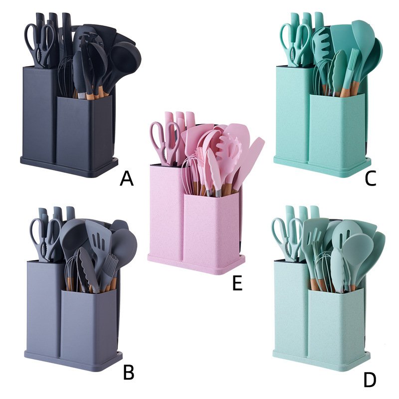 High-Quality Silicone Kitchenware Set with 19 Pieces of Durable Silicone Tools Cookware Set