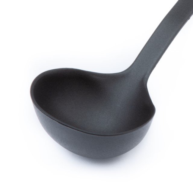 Italian Design Kitchen Gadgets New Black Nylon Handle Ergonomic Ladle Set Pots Pans Serving Soup Sauce Cookware Fruit Home