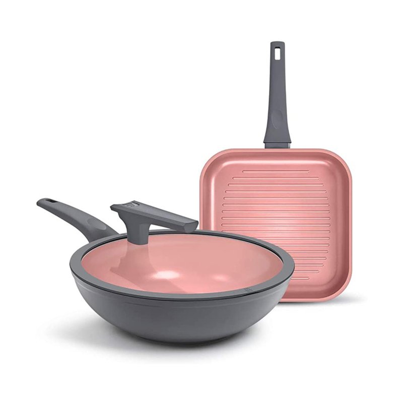 9pcs Forged Coating Aluminium Nonstick Pots and Pans Cookware Set with Lid