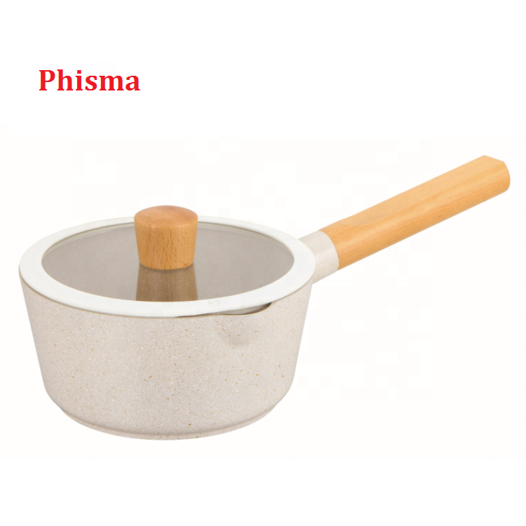 New Collection Aluminium Cookware Sets Nonstick Granite Coating Wood Handle For Kitchen