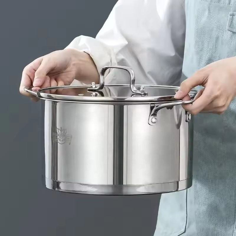 6 Pcs Hot Selling Stainless steel Cookware Set with Glass Lid Cooking Pot Set Nonstick Cooking Set Cookware