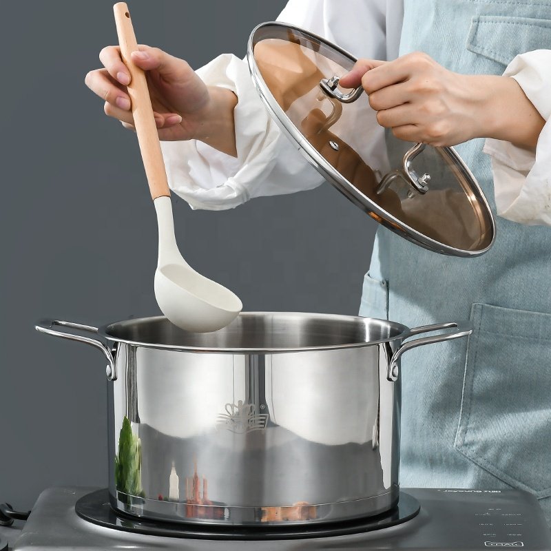 6 Pcs Hot Selling Stainless steel Cookware Set with Glass Lid Cooking Pot Set Nonstick Cooking Set Cookware