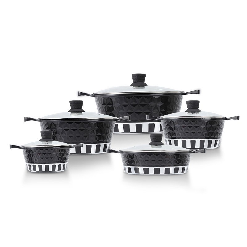 Wholesale High Quality Easy To Clean Easy 10Pcs aluminium Cookware Set