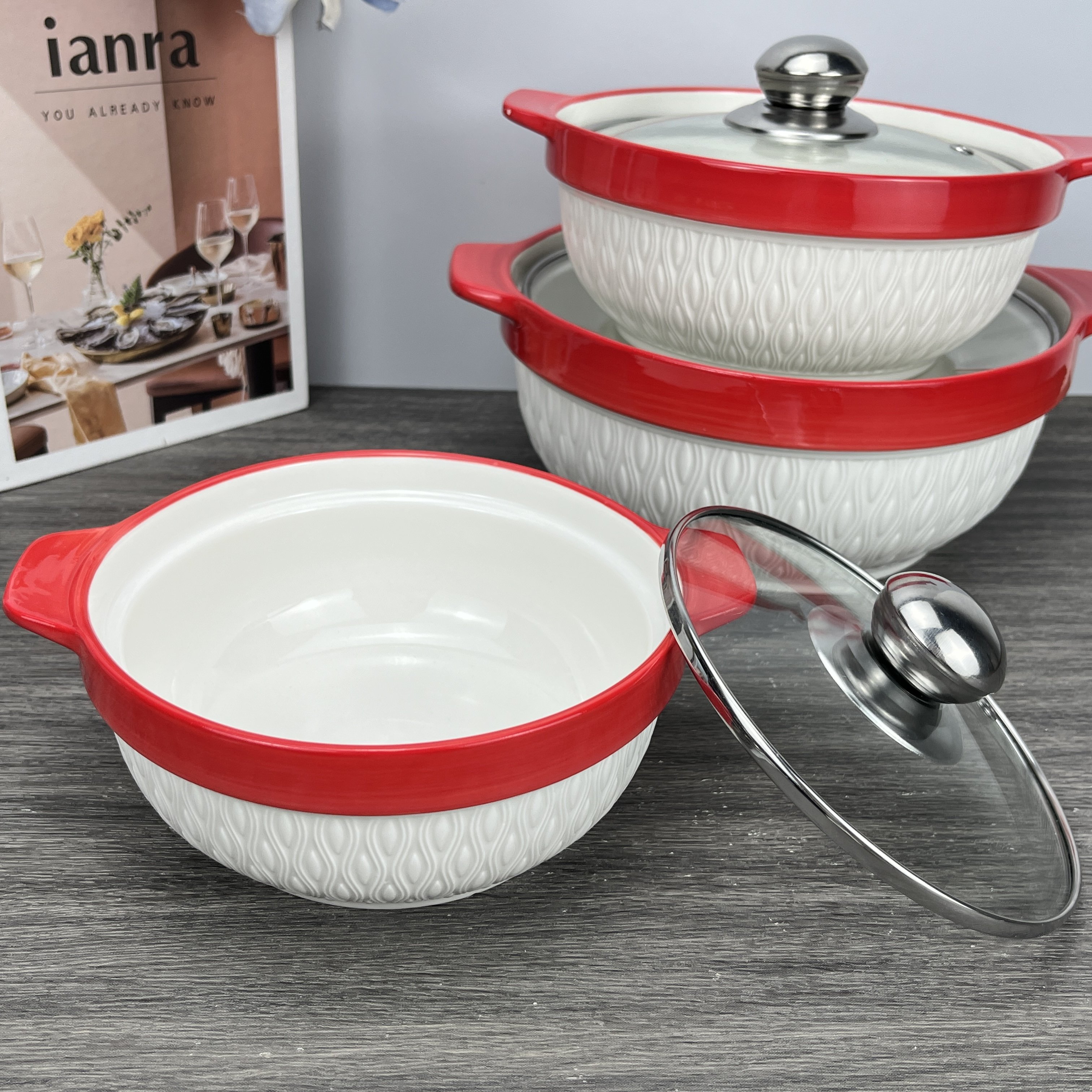 Kitchen Pots Supplies Items Wares Wholesale non stick Cookware Sets Dinnerware Utensils Ceramic Soup Pot Cooking Pot Sets