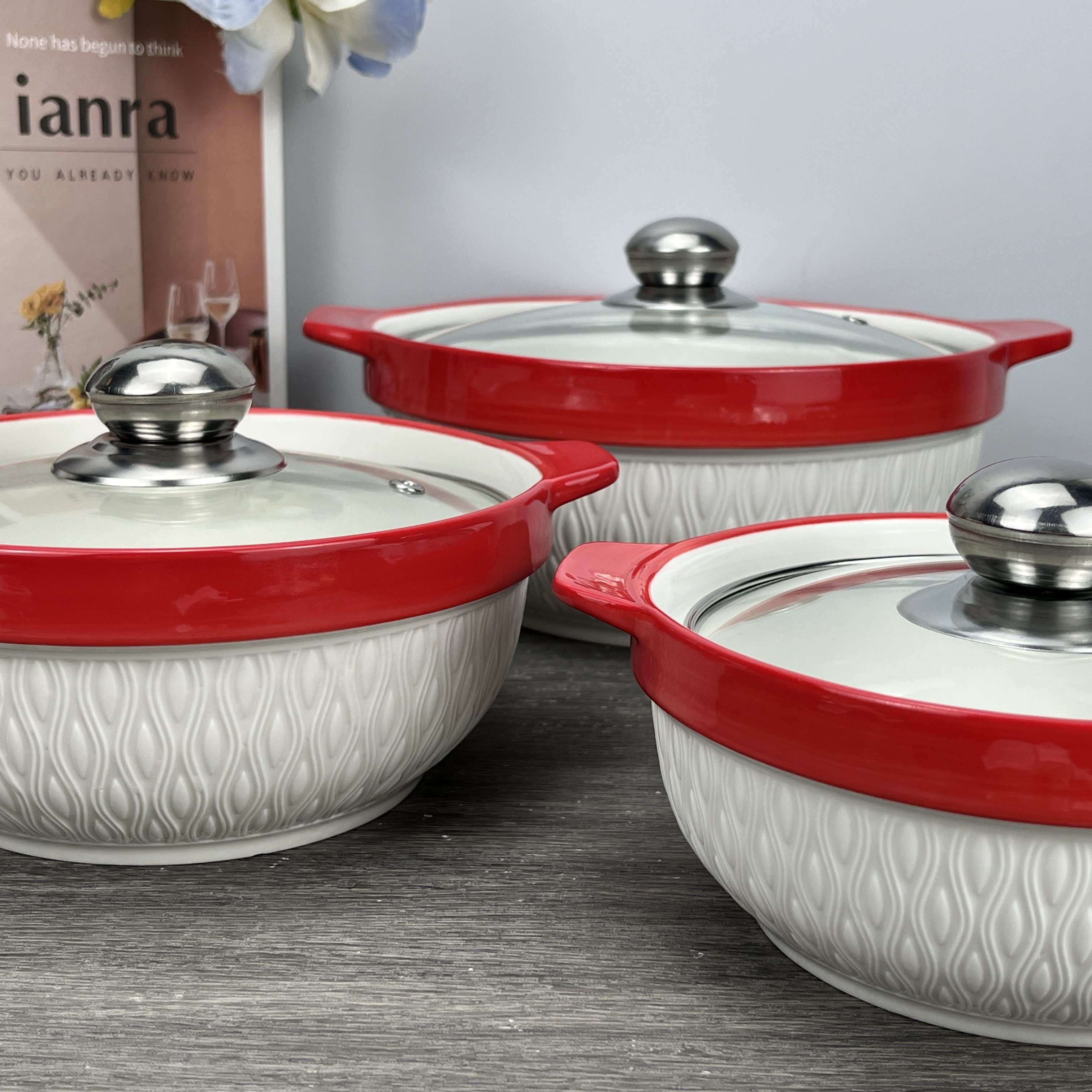 Kitchen Pots Supplies Items Wares Wholesale non stick Cookware Sets Dinnerware Utensils Ceramic Soup Pot Cooking Pot Sets
