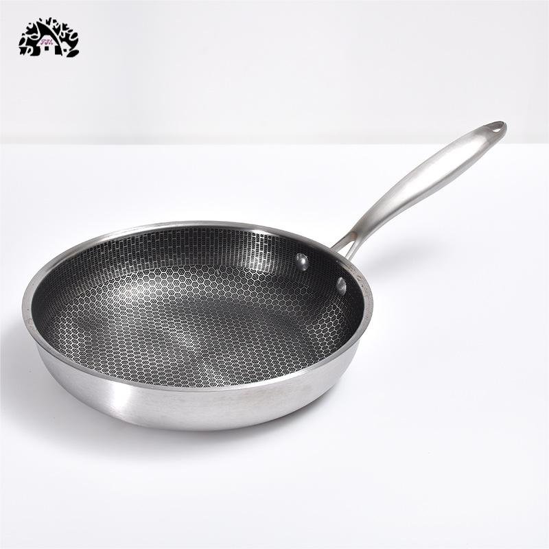 New arrival Kitchen Frying Pan Honeycomb Fry Pan Nonstick Hybrid Stainless Steel Cooking Frying Pan