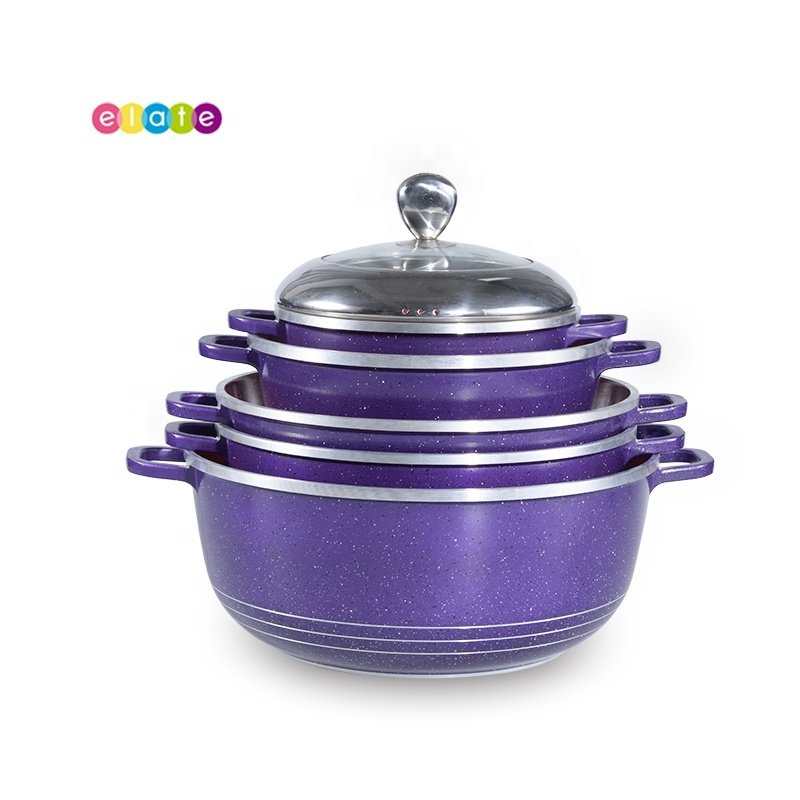 Eco-Friendly Coating Die Cast Non-Stick Ceramic Granite Marble Stone Coating Cookware Sets