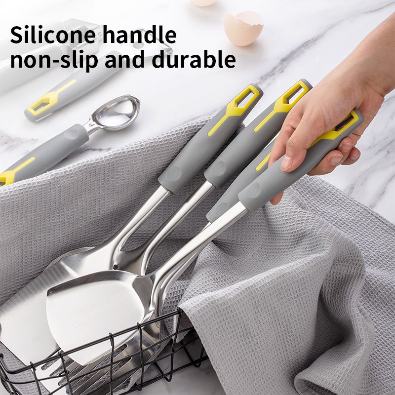 New Design Stainless Steel Kitchenware Set With PP Non-Slip Handle Safe