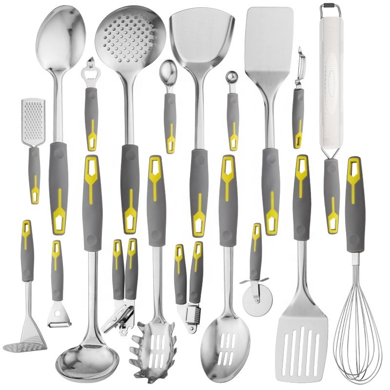 New Design Stainless Steel Kitchenware Set With PP Non-Slip Handle Safe