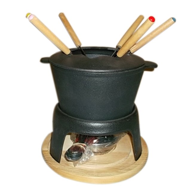 Kitchenware Sets Non Stick Enameled cast iron wok with Lid Pot Round Shape braise cast iron fondue set of cookware