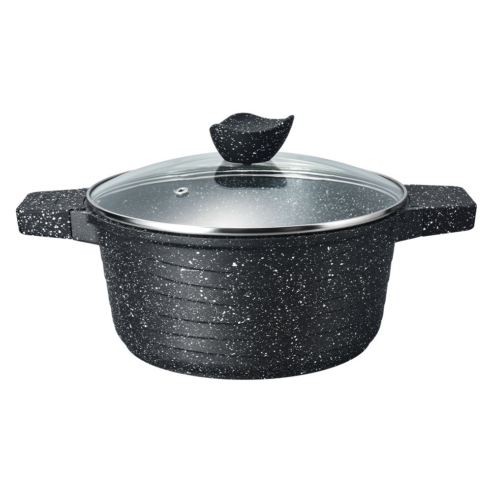Kitchen 7pcs set Die Casting Kitchen Cookware Set Glass Cover 16cm Milk pot 20/24cm Soup Pot/24Frying Pan Pot Set