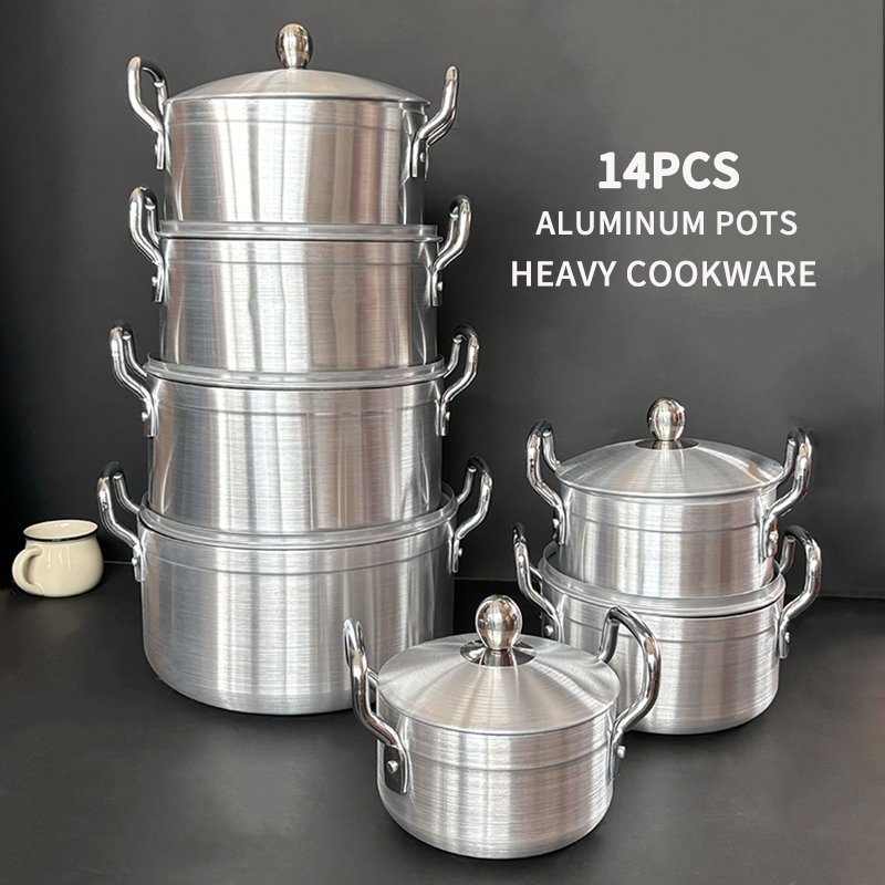 hot selling aluminium casserole set kitchen cooking pot set wholesale kitchenware soup pots nonstick cookware set