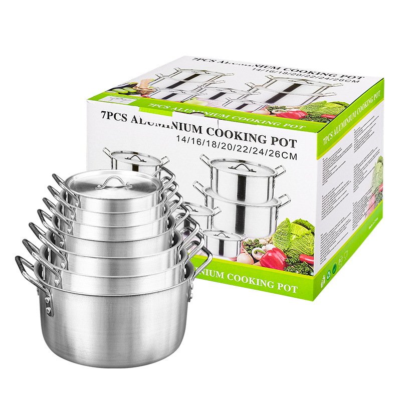 hot selling aluminium casserole set kitchen cooking pot set wholesale kitchenware soup pots nonstick cookware set