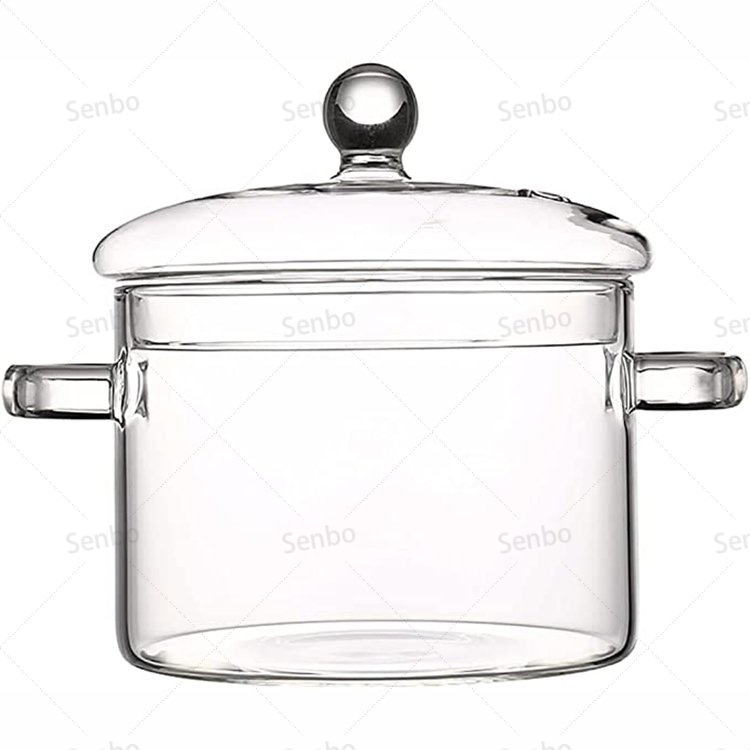 Large Capacity High Borosilicate Glassn Cooking Pot with Cover and Handle Cookware Sets