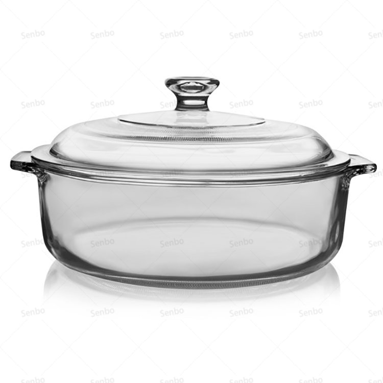 Large Capacity High Borosilicate Glassn Cooking Pot with Cover and Handle Cookware Sets