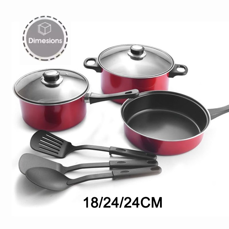 Wholesale factory direct sales high flat straight 8-piece set nonstick cookware set with glass cover