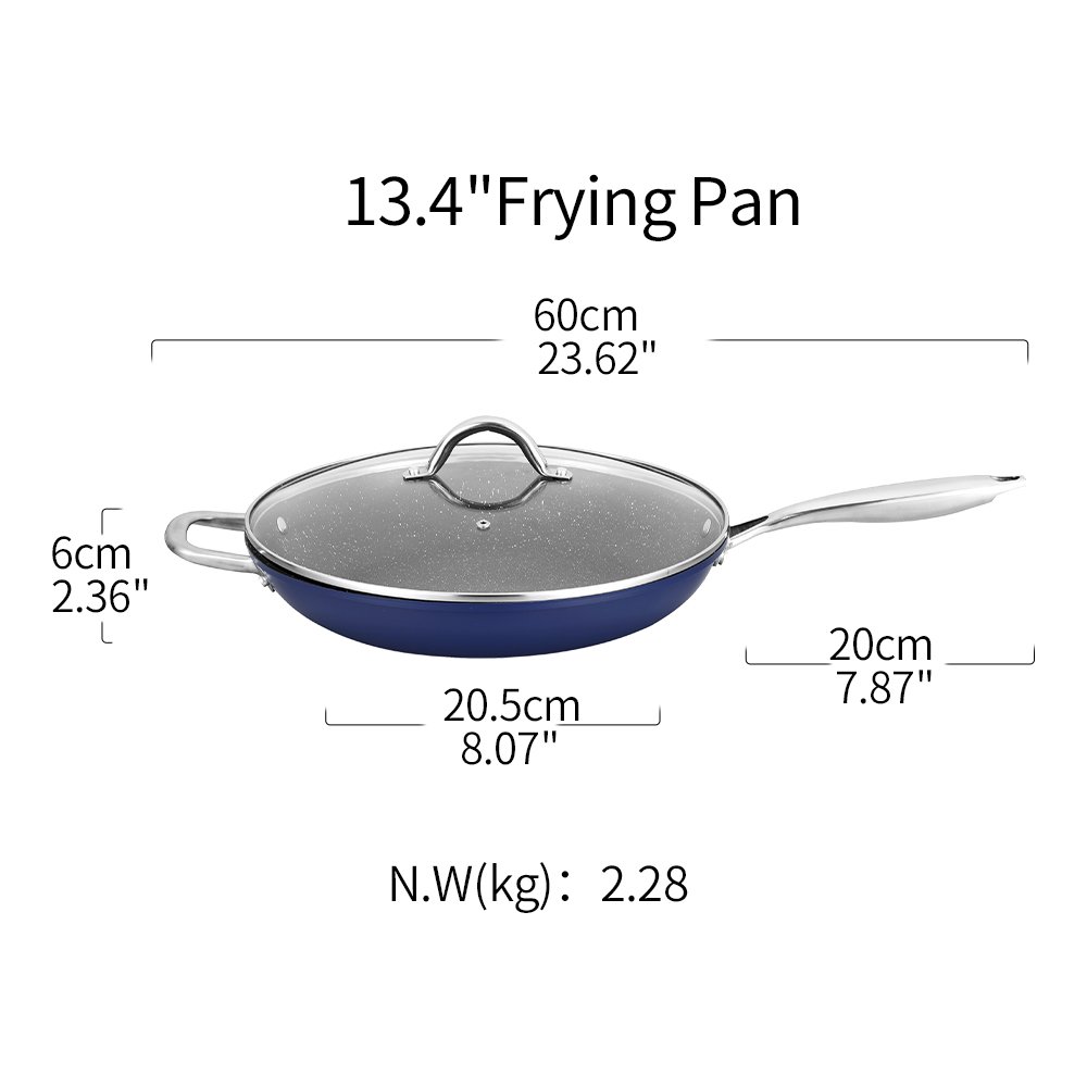 13.4 Inches Granite Cookware Set Steel Handle Frying Pan Non Stick Cooking Baking Pies
