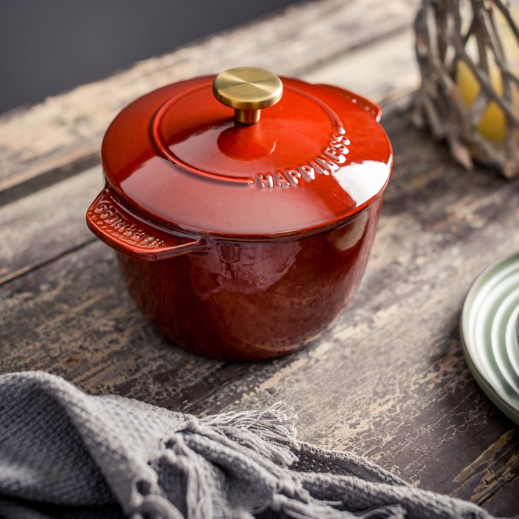 Low Price Promotion Cast Iron Enamel Soup Pot Modern Enamel Rice Pot Cookware Set Kitchen For Sale